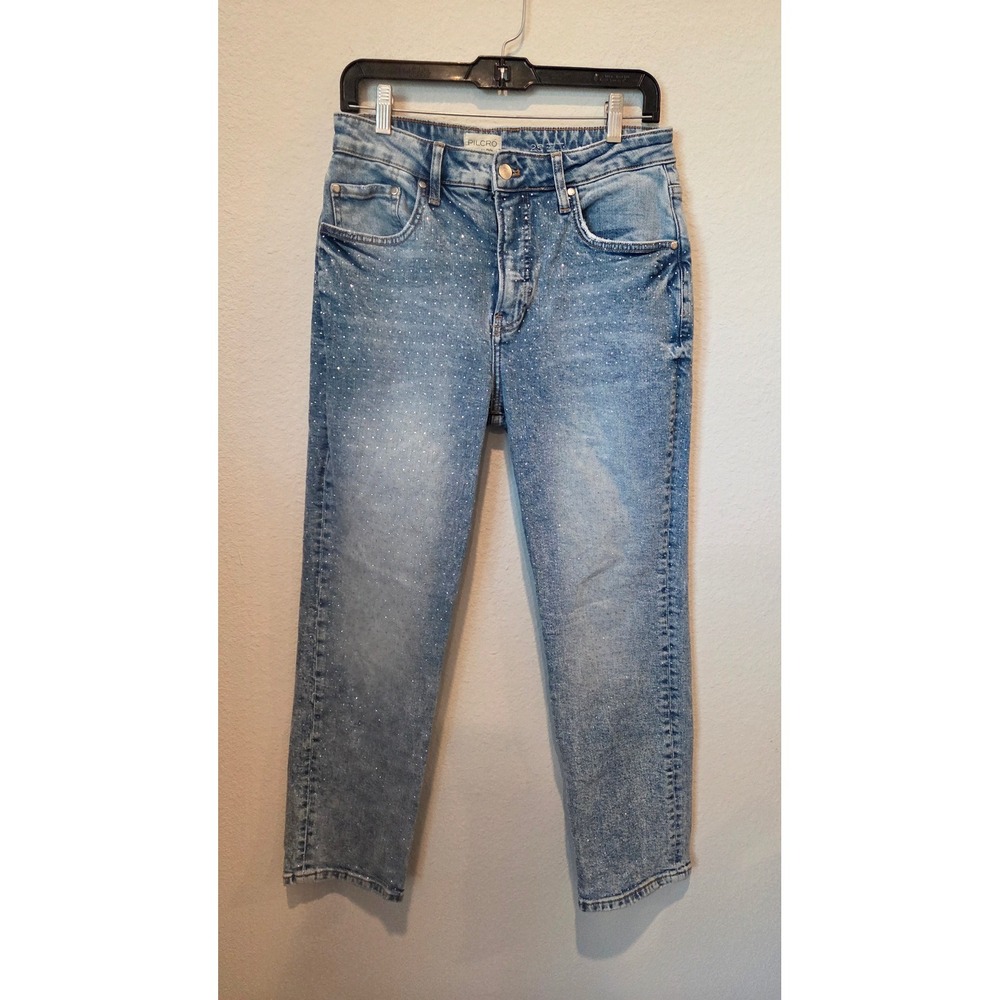 PILCRO & the Letterpress Jeans‎ Rhinestone Embellished Denim Light Wash Size 28